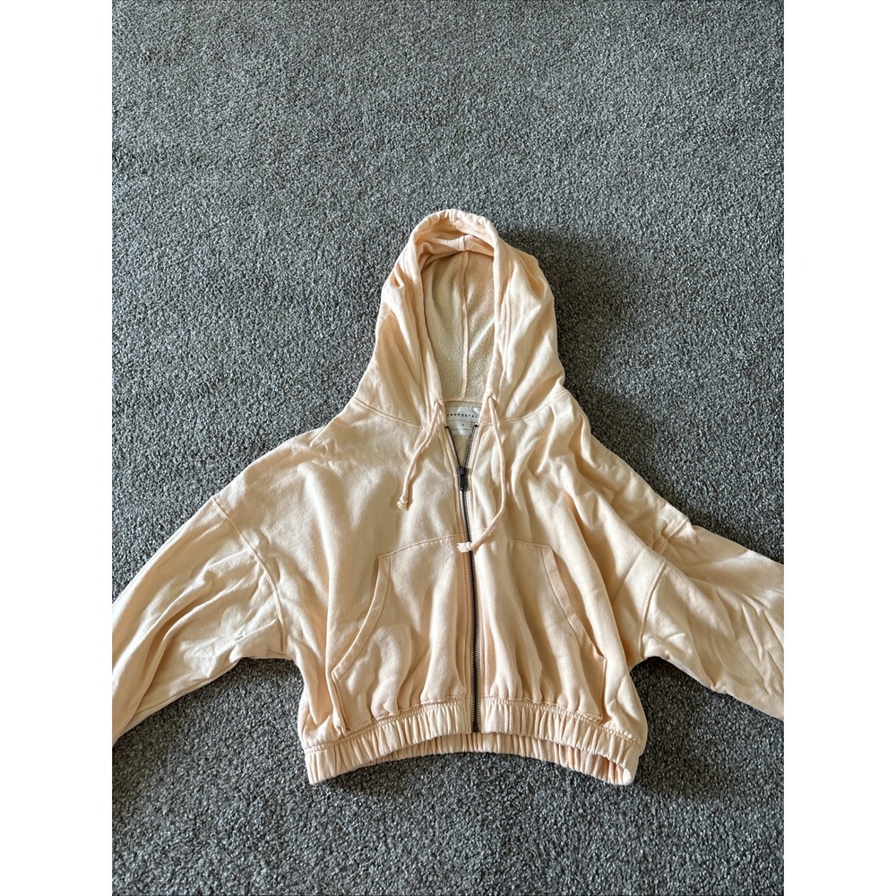 Womens Cropped Light Orange Aeropostale Zip‎ Up Jacket Size Medium